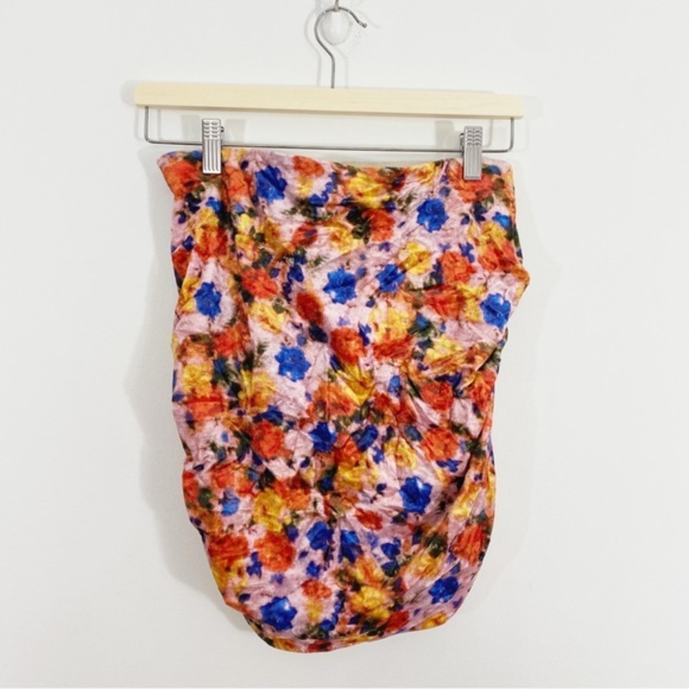 Isabel Marant NWT 40‎ US 8 Guilayo Floral Velvet Mini Skirt Revolve Ruched - Picture 8 of 16